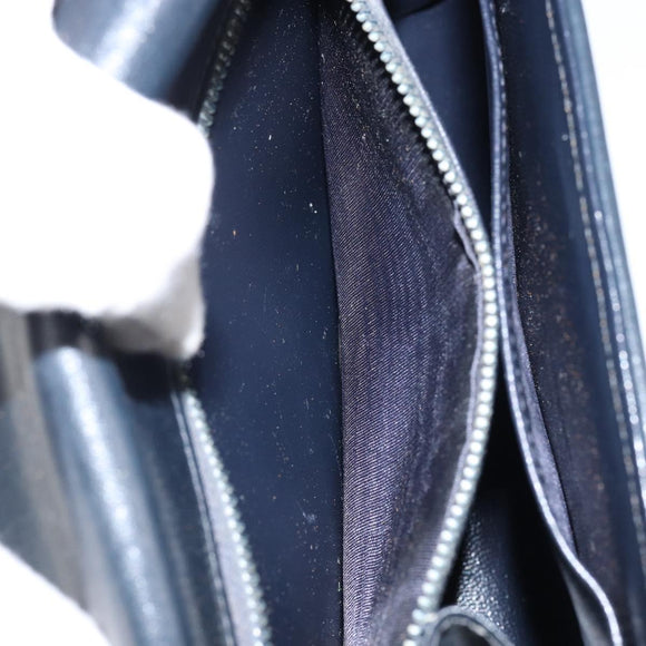 GUCCI GG Canvas Horsebit Chain Shoulder Bag PVC Navy Gold Auth 152956