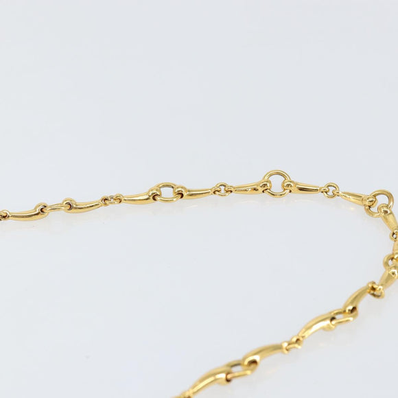 GUCCI GG Canvas Horsebit Chain Shoulder Bag PVC Navy Gold Auth 152956