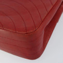 CHANEL Wave Line Chain Shoulder Bag Lamb Skin Red Gold CC Auth 152957-15