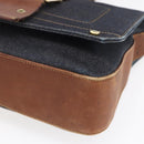 Christian Dior Street Chic Shoulder Bag Denim Leather Navy gold Auth 152959-10