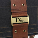 Christian Dior Street Chic Shoulder Bag Denim Leather Navy gold Auth 152959-14