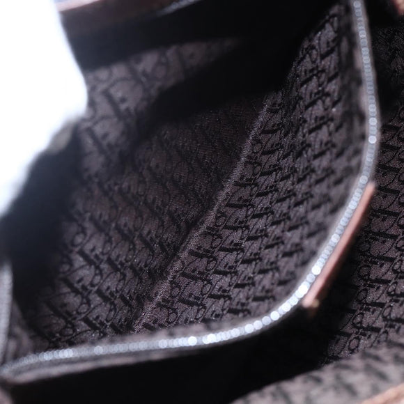 Christian Dior Street Chic Shoulder Bag Denim Leather Navy gold Auth 152959