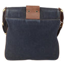 Christian Dior Street Chic Shoulder Bag Denim Leather Navy gold Auth 152959-3
