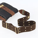 Christian Dior Street Chic Shoulder Bag Denim Leather Navy gold Auth 152959-7