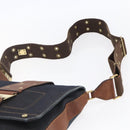 Christian Dior Street Chic Shoulder Bag Denim Leather Navy gold Auth 152959-8