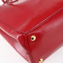PRADA Tote Bag Safiano Leather 2way Red Gold Auth 152961-15