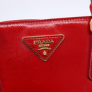 PRADA Tote Bag Safiano Leather 2way Red Gold Auth 152961-16