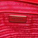 PRADA Tote Bag Safiano Leather 2way Red Gold Auth 152961-18