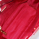 PRADA Tote Bag Safiano Leather 2way Red Gold Auth 152961-20
