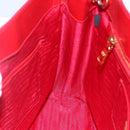 PRADA Tote Bag Safiano Leather 2way Red Gold Auth 152961-22