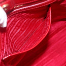 PRADA Tote Bag Safiano Leather 2way Red Gold Auth 152961-23