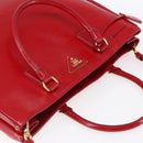 PRADA Tote Bag Safiano Leather 2way Red Gold Auth 152961-6