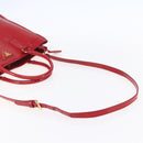 PRADA Tote Bag Safiano Leather 2way Red Gold Auth 152961-9