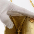 CHANEL Mini Matelasse Chain Shoulder Bag Lamb Skin Gold CC Auth 152962-25