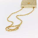 CHANEL Mini Matelasse Chain Shoulder Bag Lamb Skin Gold CC Auth 152962-8