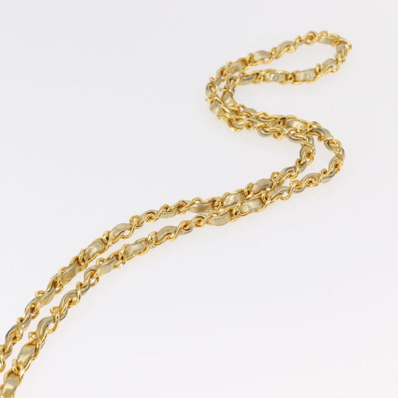 CHANEL Mini Matelasse Chain Shoulder Bag Lamb Skin Gold CC Auth 152962