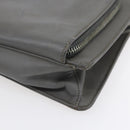 PRADA Clutch Bag Safiano Leather Gray Silver Auth 152965-14