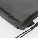 PRADA Clutch Bag Safiano Leather Gray Silver Auth 152965-15