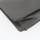 PRADA Clutch Bag Safiano Leather Gray Silver Auth 152965-16