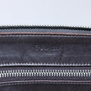 PRADA Clutch Bag Safiano Leather Gray Silver Auth 152965-19