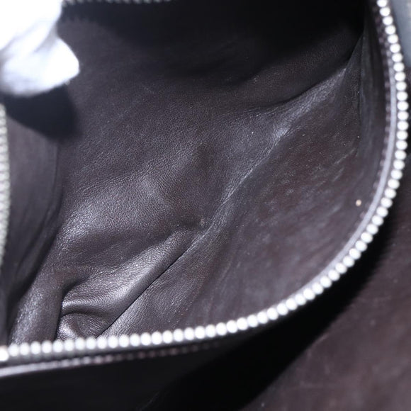 PRADA Clutch Bag Safiano Leather Gray Silver Auth 152965