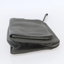 PRADA Clutch Bag Safiano Leather Gray Silver Auth 152965-4