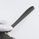 PRADA Clutch Bag Safiano Leather Gray Silver Auth 152965-7