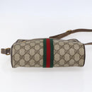 GUCCI GG Supreme Web Sherry Line Bag PVC Beige Gold 904 02 004 Auth 152967-5