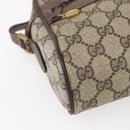 GUCCI GG Supreme Web Sherry Line Bag PVC Beige Gold 904 02 004 Auth 152967-14