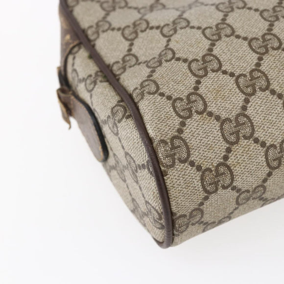 GUCCI GG Supreme Web Sherry Line Bag PVC Beige Gold 904 02 004 Auth 152967