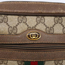 GUCCI GG Supreme Web Sherry Line Bag PVC Beige Gold 904 02 004 Auth 152967-17