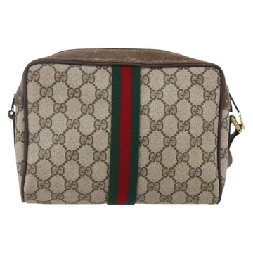 GUCCI GG Supreme Web Sherry Line Bag PVC Beige Gold 904 02 004 Auth 152967 - 0
