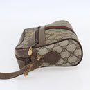 GUCCI GG Supreme Web Sherry Line Bag PVC Beige Gold 904 02 004 Auth 152967-3