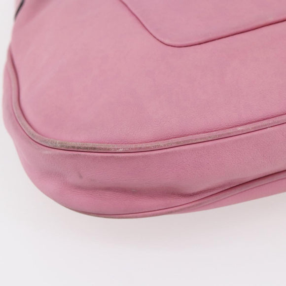 PRADA Shoulder Bag Leather Pink Silver Auth 152969