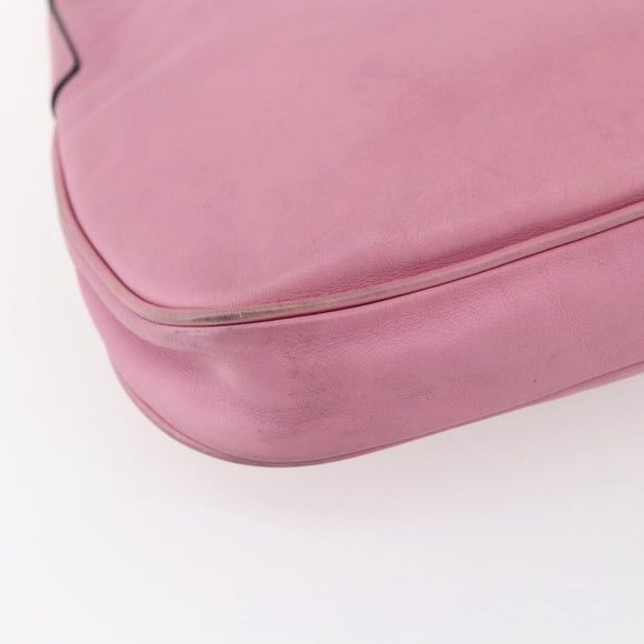 PRADA Shoulder Bag Leather Pink Silver Auth 152969