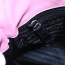 PRADA Shoulder Bag Leather Pink Silver Auth 152969-20