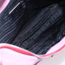 PRADA Shoulder Bag Leather Pink Silver Auth 152969-10