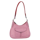 PRADA Shoulder Bag Leather Pink Silver Auth 152969-1