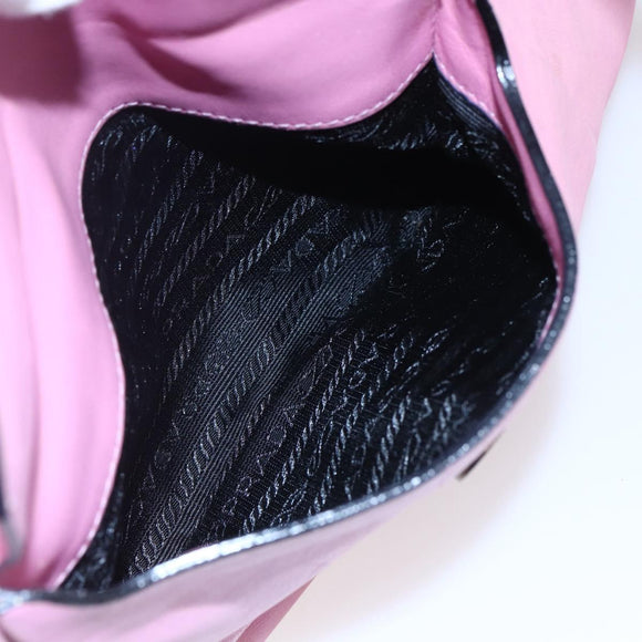 PRADA Shoulder Bag Leather Pink Silver Auth 152969