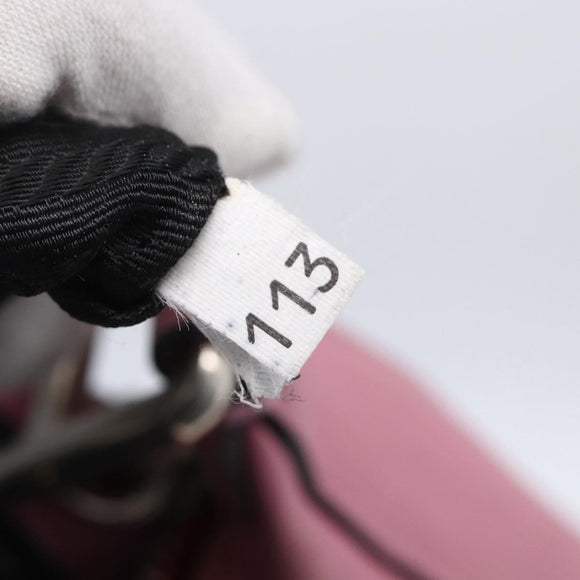 PRADA Shoulder Bag Leather Pink Silver Auth 152969