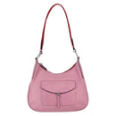 PRADA Shoulder Bag Leather Pink Silver Auth 152969-13