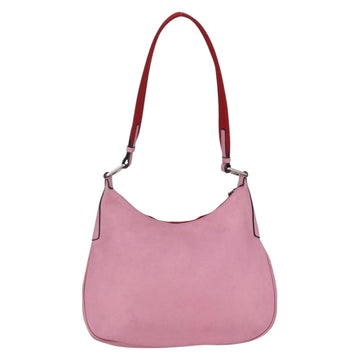 PRADA Shoulder Bag Leather Pink Silver Auth 152969 - 0