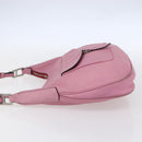 PRADA Shoulder Bag Leather Pink Silver Auth 152969-3
