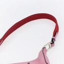 PRADA Shoulder Bag Leather Pink Silver Auth 152969-14