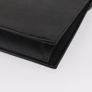 SAINT LAURENT Clutch Bag Leather Black Gold Auth 152970-11