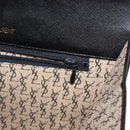 SAINT LAURENT Clutch Bag Leather Black Gold Auth 152970-18
