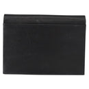 SAINT LAURENT Clutch Bag Leather Black Gold Auth 152970-3