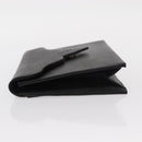 SAINT LAURENT Clutch Bag Leather Black Gold Auth 152970-5