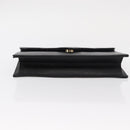 SAINT LAURENT Clutch Bag Leather Black Gold Auth 152970-7