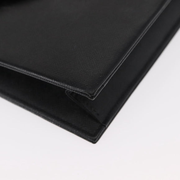 SAINT LAURENT Clutch Bag Leather Black Gold Auth 152970
